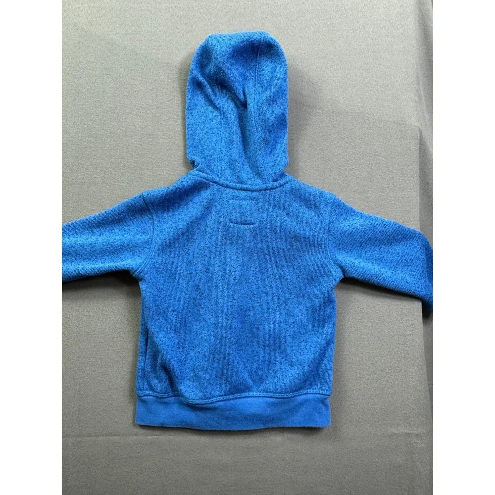 OshKosh Bgosh Boys Blue Marled Knit Full Zip Hoodie Sweater Jacket 3T